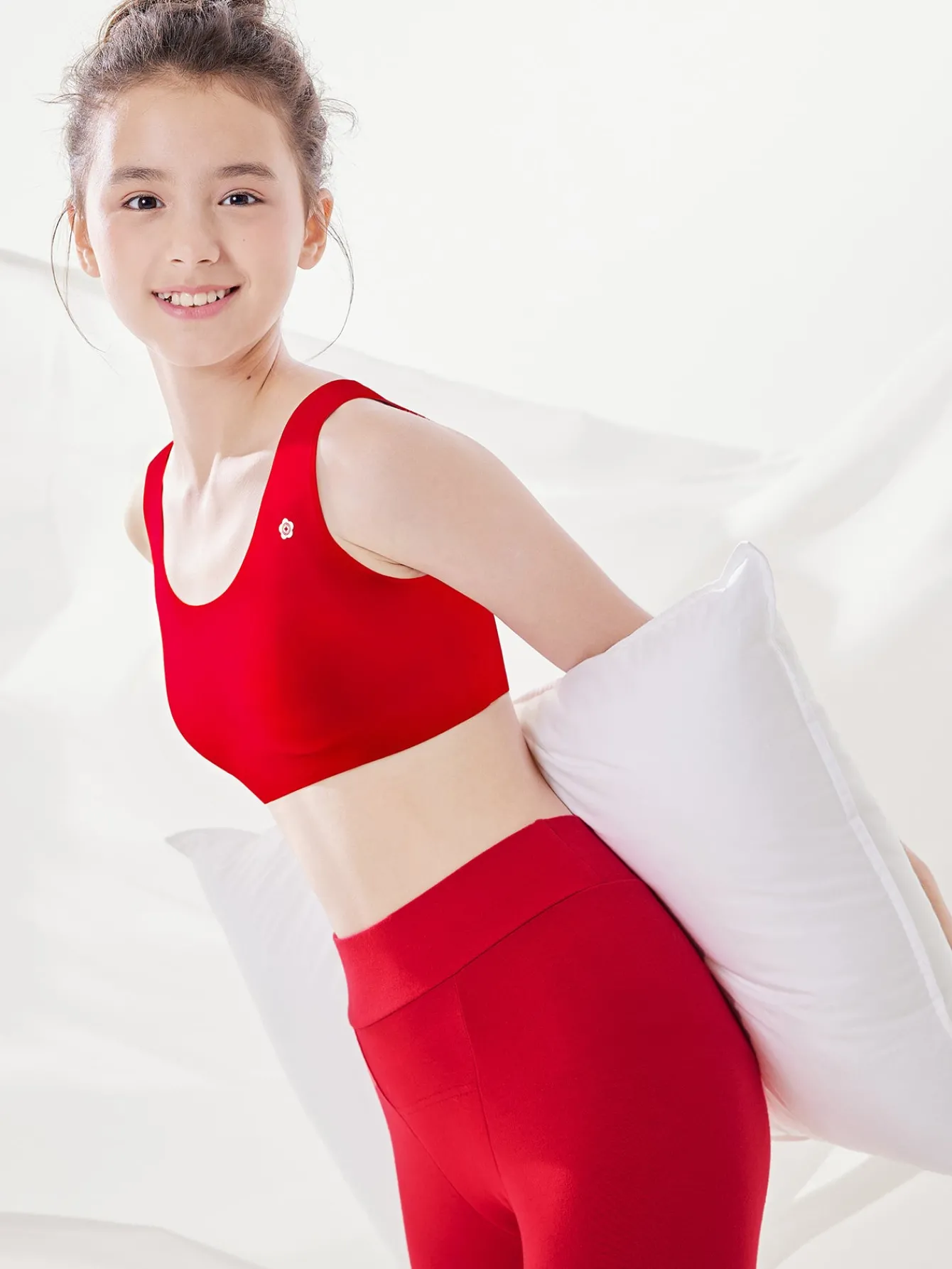 Balabala Girl Underwear Developmental Period Children Small Vest Customizable Anti-Show-through Bra Animal Year of Snake Red Sale