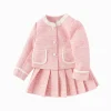 Balabala Girls' Clothing Pleated Skirt Set Two-Piece Elegant Wind 2025 Spring and Autumn New Red Best Sale