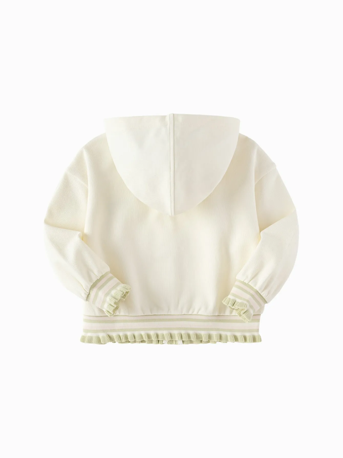 Balabala girls' coat hooded top 2025 new spring wear embroidered literary Cream White Best