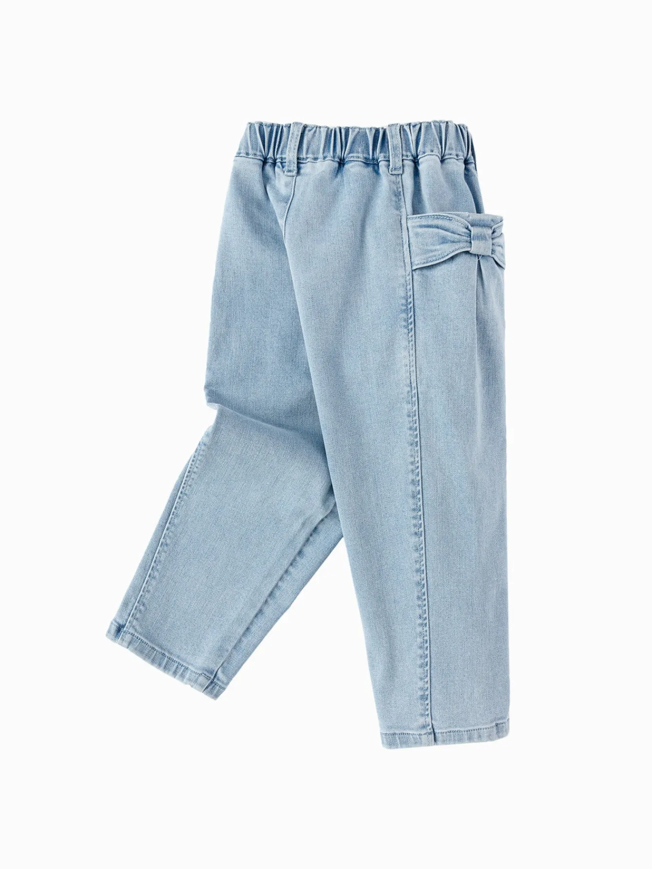 Balabala girls' denim pants children's spring 2025 new long pants with bow Denim Medium Blue Best Sale