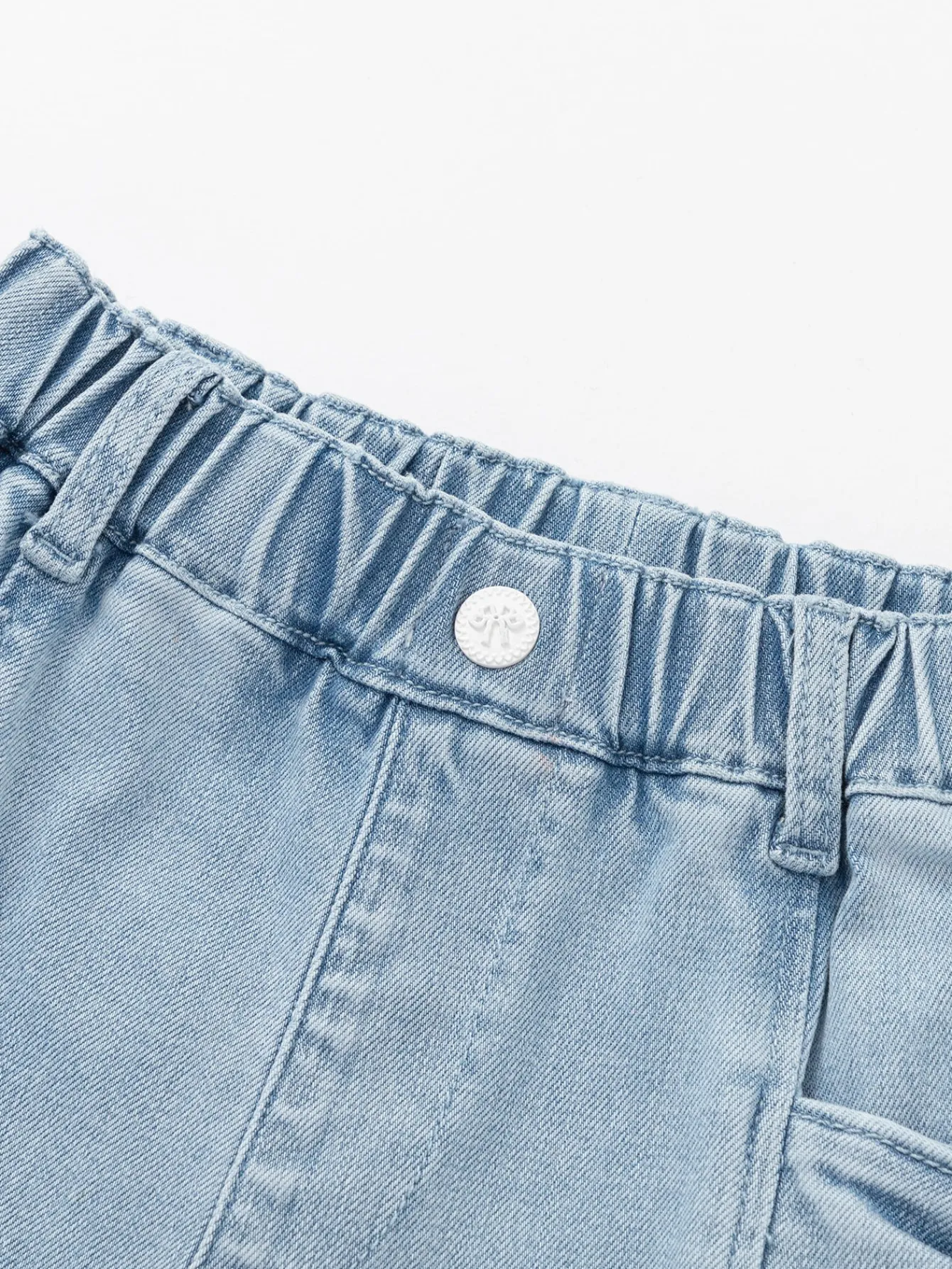 Balabala girls' denim pants children's spring 2025 new long pants with bow Denim Medium Blue Best Sale