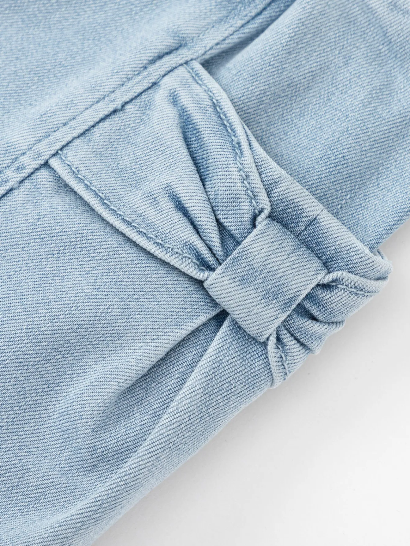 Balabala girls' denim pants children's spring 2025 new long pants with bow Denim Medium Blue Best Sale