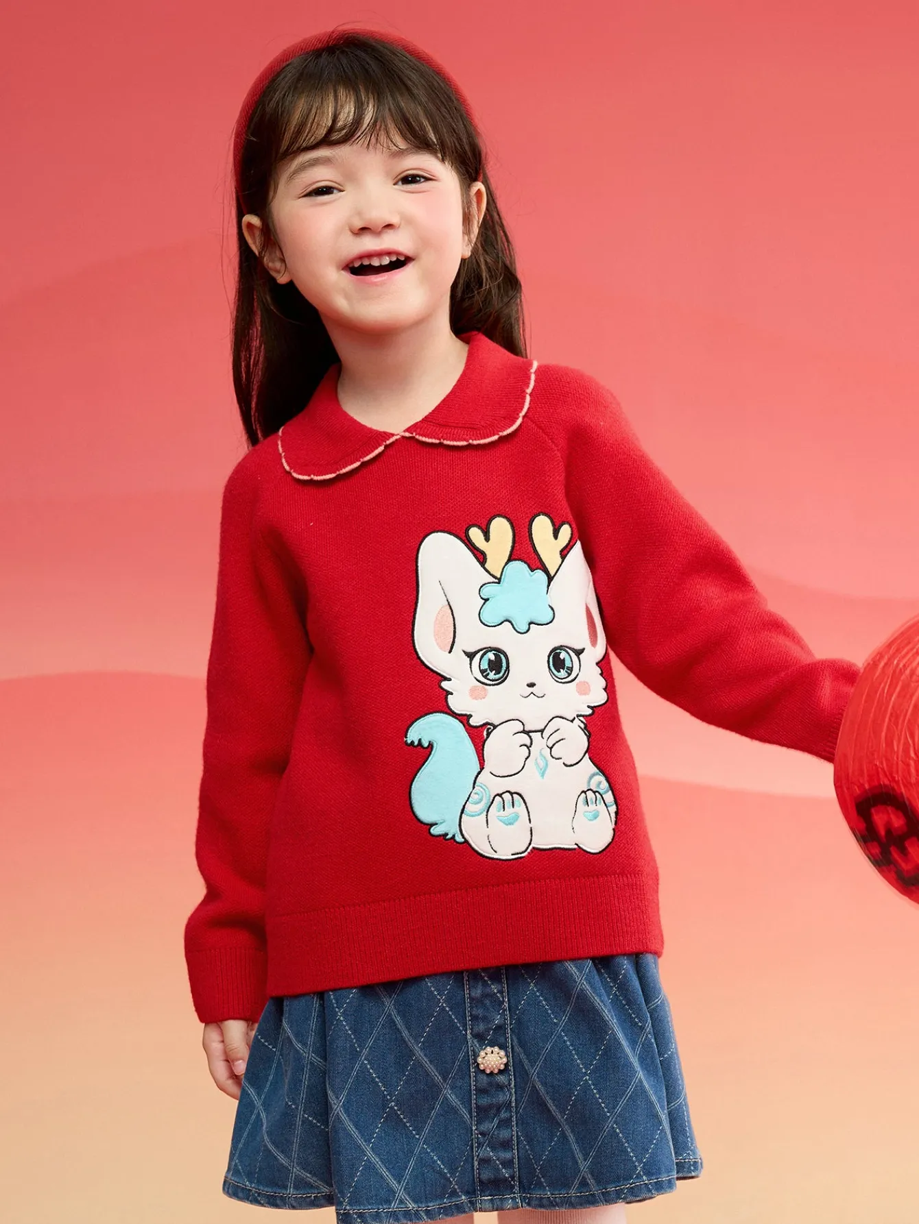 balabala_girls_sweater__new_winter_kids_knitwear_top_new_years_red_fashion_exquisite_trendy_0.webp Balabala Girls Sweater 2024 New Winter Kids Knitwear Top New Year's Red Fashion Exquisite Trendy Chinese Red Outlet