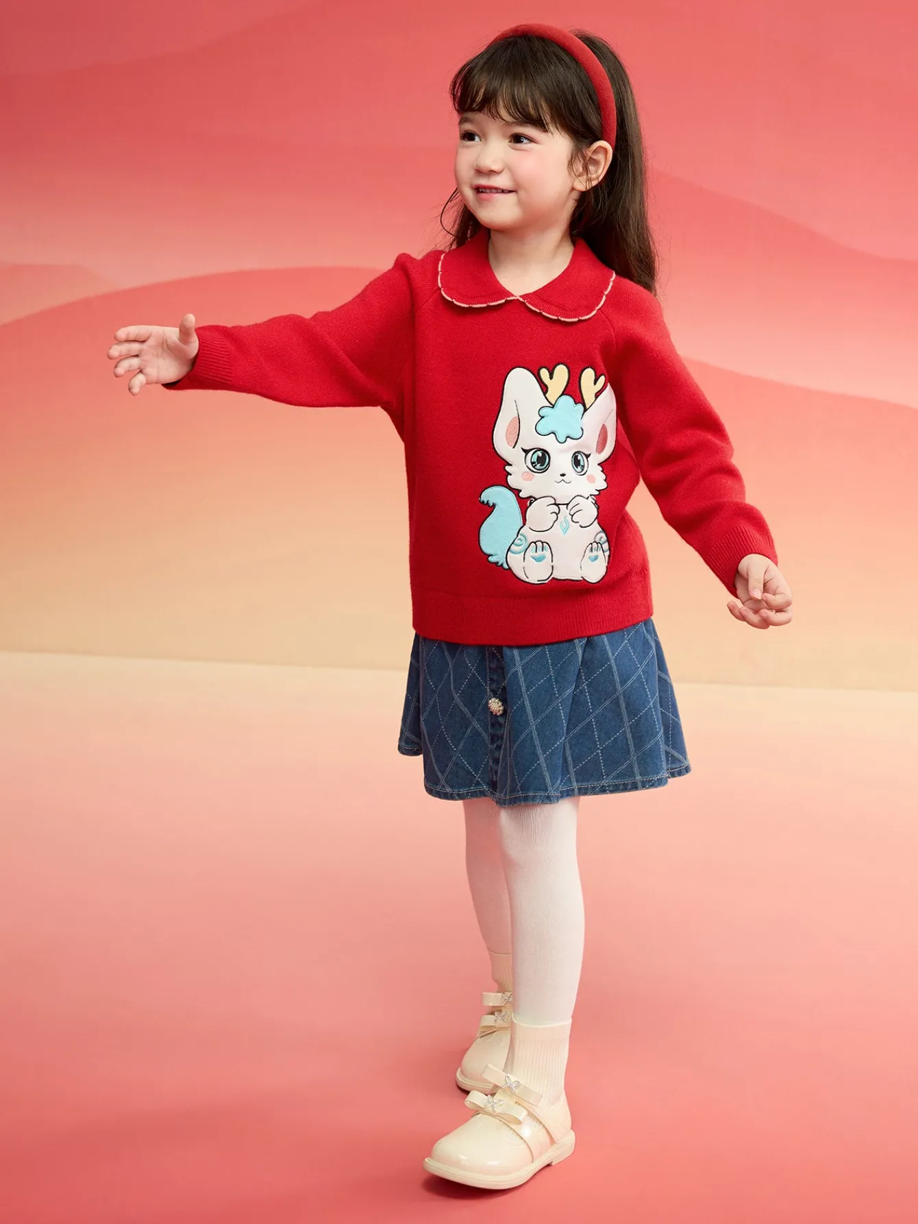 balabala_girls_sweater__new_winter_kids_knitwear_top_new_years_red_fashion_exquisite_trendy_2.webp Balabala Girls Sweater 2024 New Winter Kids Knitwear Top New Year's Red Fashion Exquisite Trendy Chinese Red Outlet