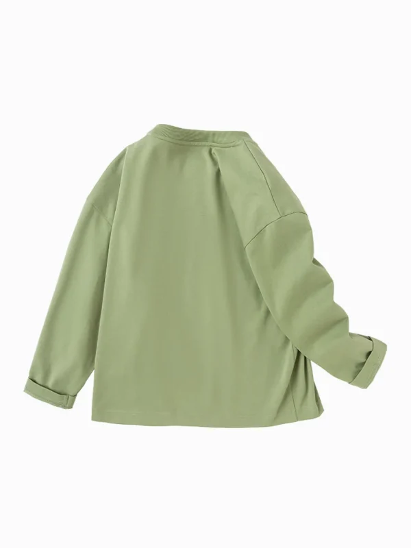 Balabala Kids Boy Antibacterial Quick-Drying Rounded V-Neck Long Sleeve T-Shirt 7-14 Years Online