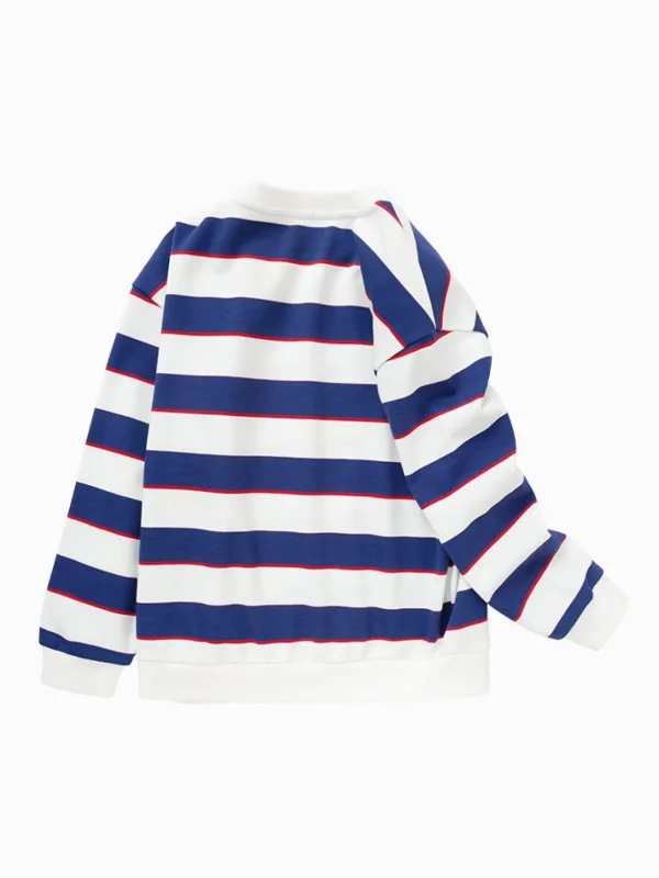 Balabala Kids Boy Big Striped Crew Neck Sweatshirt 7-14 Years Shop