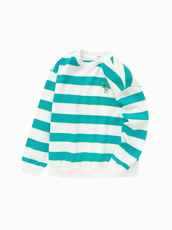 Balabala Kids Boy Big Striped Crew Neck Sweatshirt 7-14 Years Shop