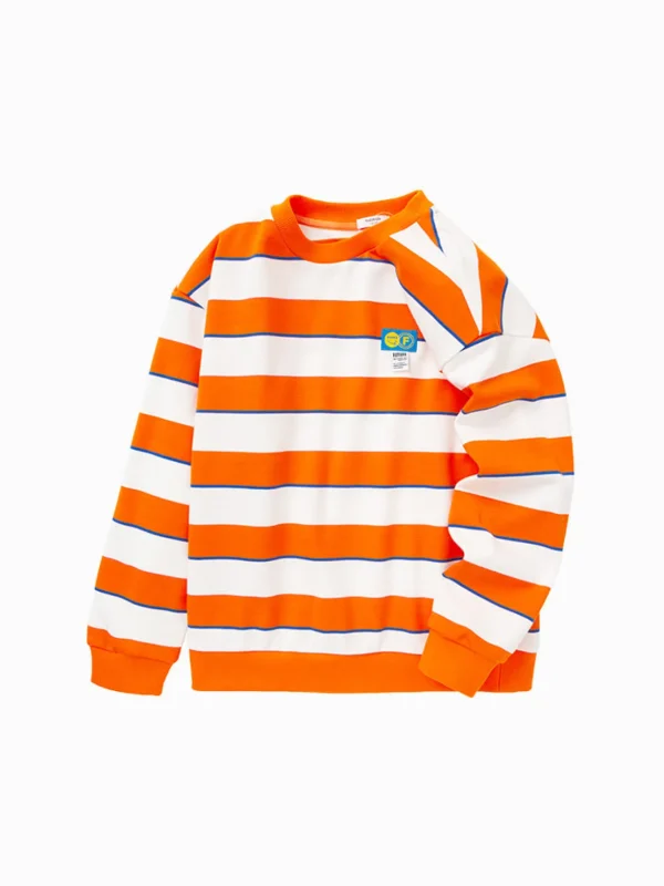 Balabala Kids Boy Big Striped Crew Neck Sweatshirt 7-14 Years Shop