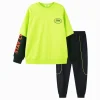 Balabala Kids Boy Contrast Colour Patchwork Long Sleeve Knitted Set 7-14 Years Outlet