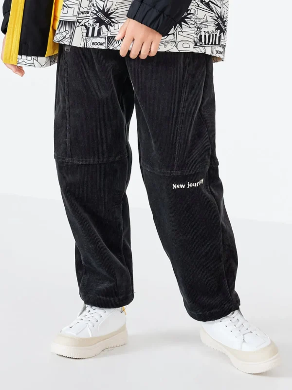 Balabala Kids Boy Embroidered Pocket Trousers Black Online