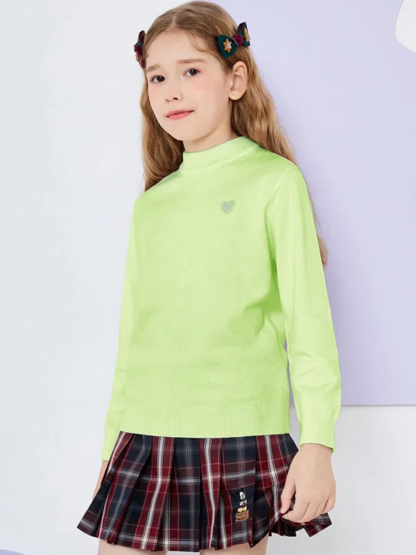 Balabala Kids Boy Long Sleeves Crew Neck Sweater Green Hue Fashion