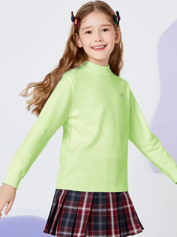 Balabala Kids Boy Long Sleeves Crew Neck Sweater Green Hue Fashion