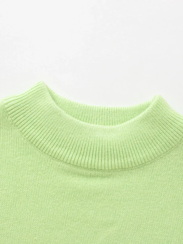 Balabala Kids Boy Long Sleeves Crew Neck Sweater Green Hue Fashion