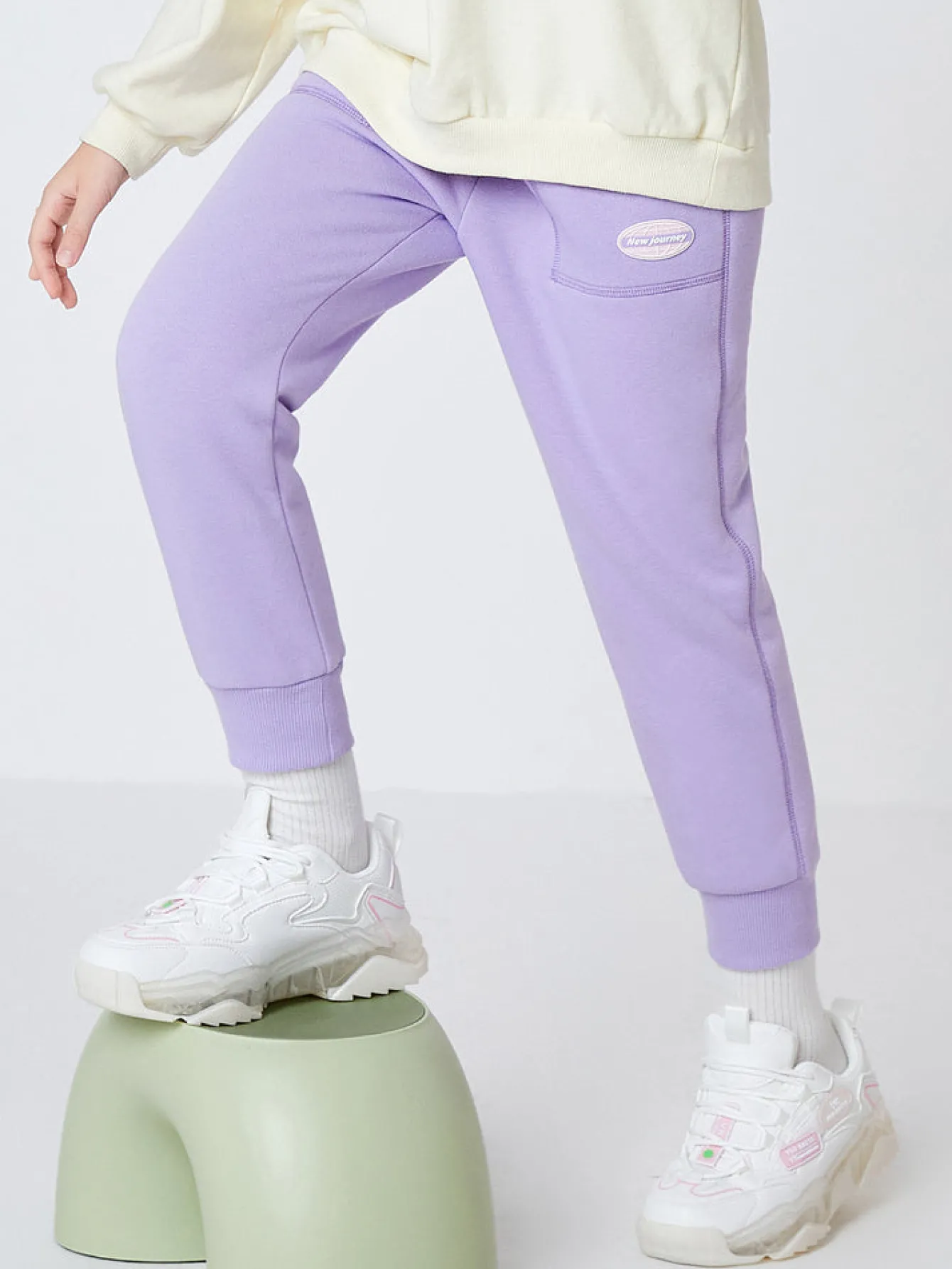 Balabala Kids Classic Colorful Windproof Jogging Trousers Violet Flash Sale