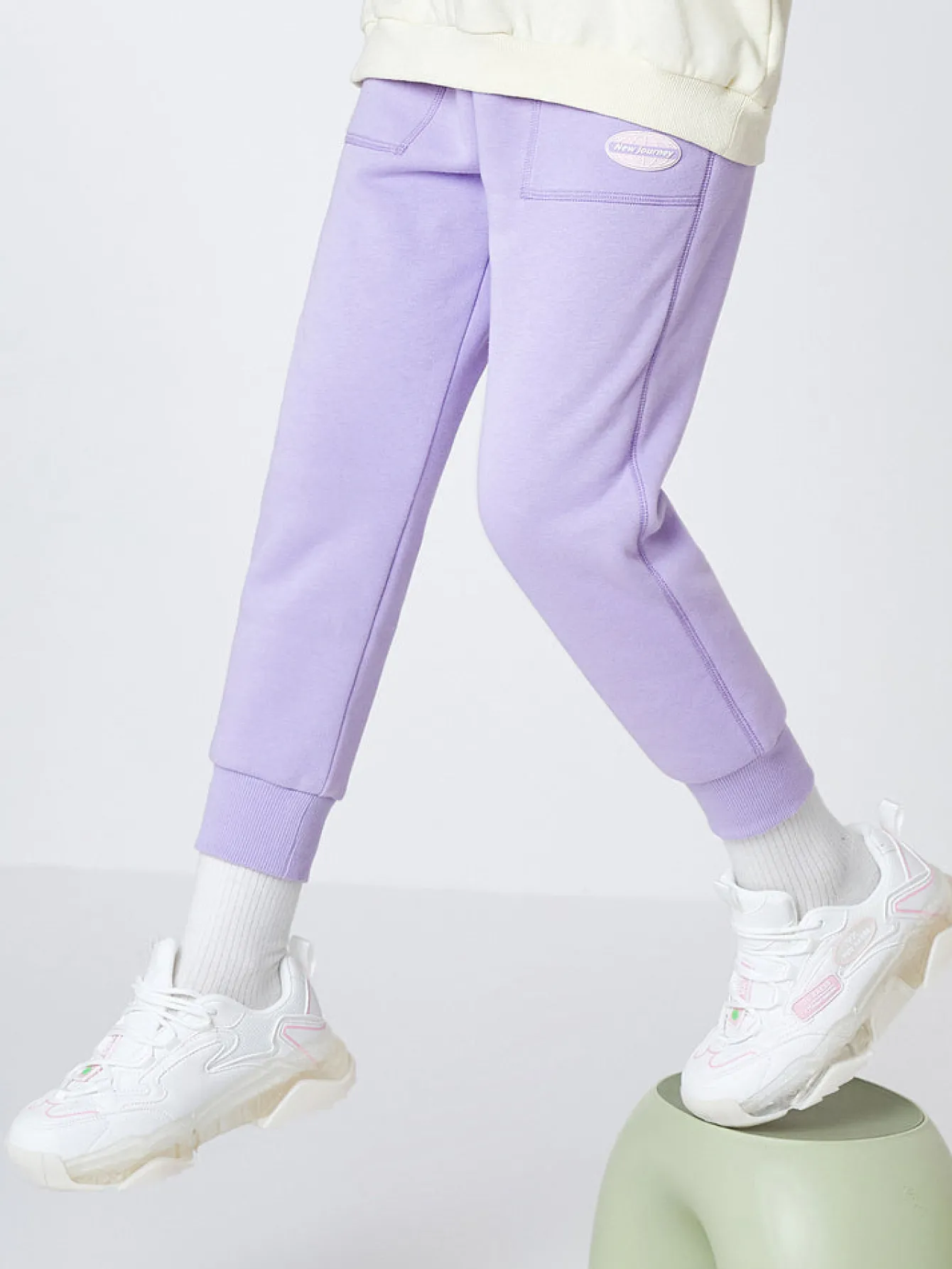 Balabala Kids Classic Colorful Windproof Jogging Trousers Violet Flash Sale