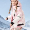 Balabala Kids Colorful Outdoor Hooded Down Jacket Red White Hue Best