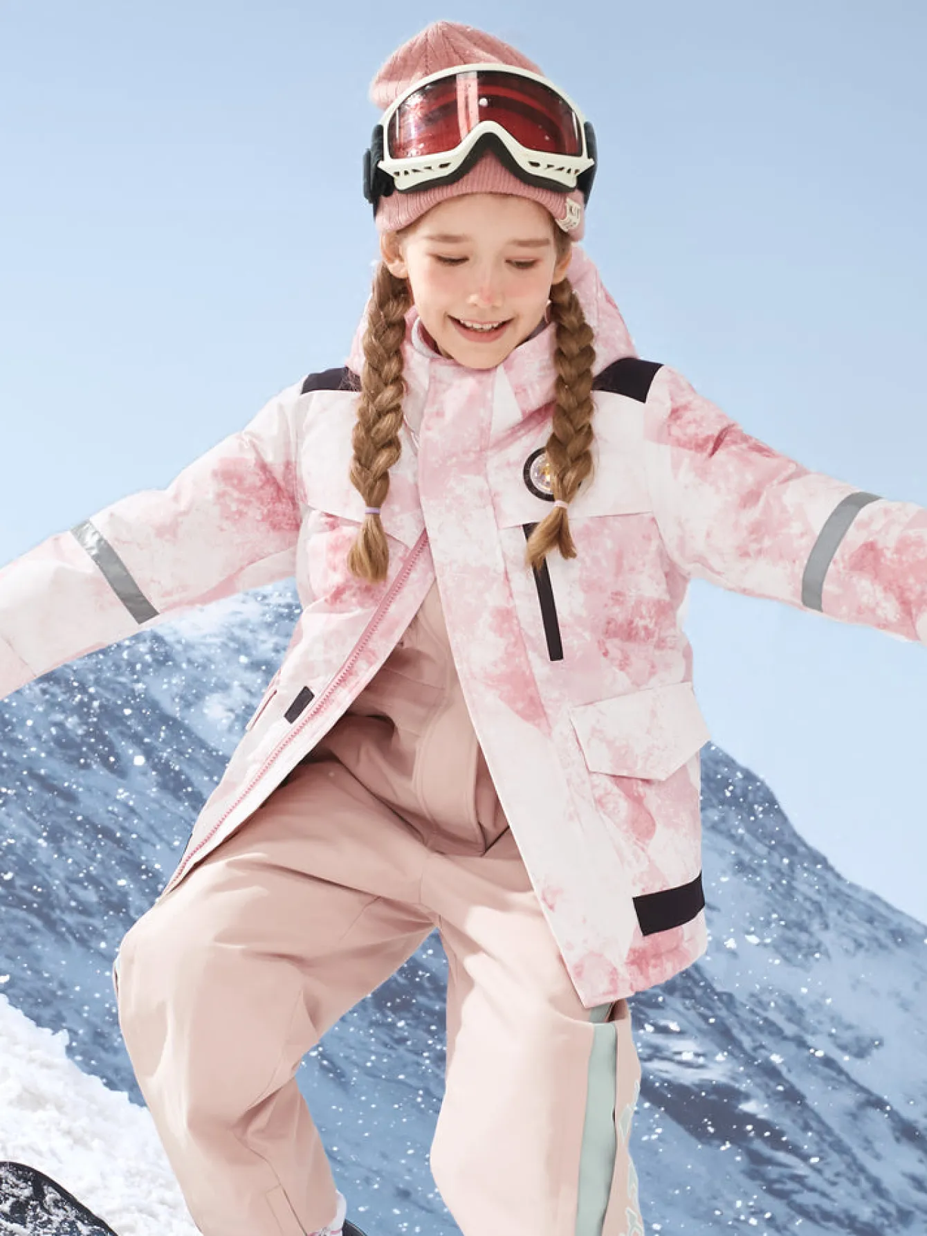 Balabala Kids Colorful Outdoor Hooded Down Jacket Red White Hue Best