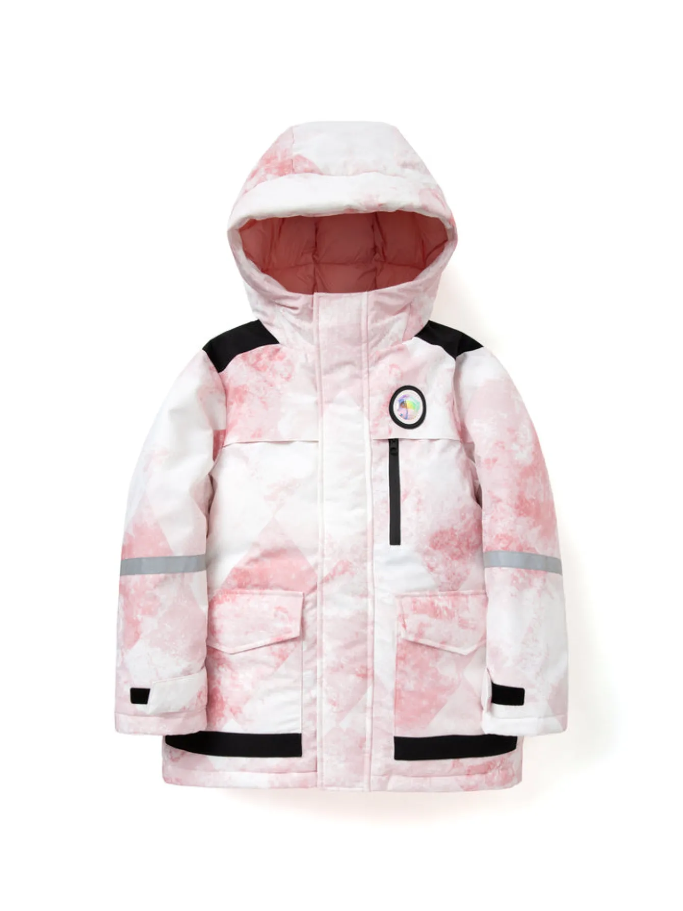Balabala Kids Colorful Outdoor Hooded Down Jacket Red White Hue Best