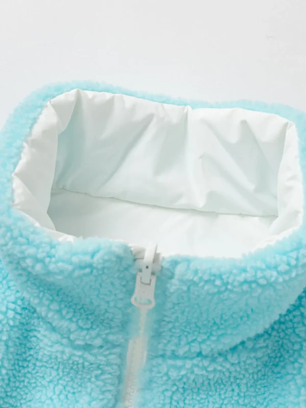 Balabala Kids Double Sided Standing Collar Vest Blue White Hue Cheap