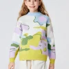 Balabala Kids Girl Abstract Artistic Printed Comfortable Sweater Blue Hue Online