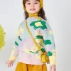 Balabala Kids Girl Abstract Artistic Printed Comfortable Sweater Yellow Green Hue Best Sale