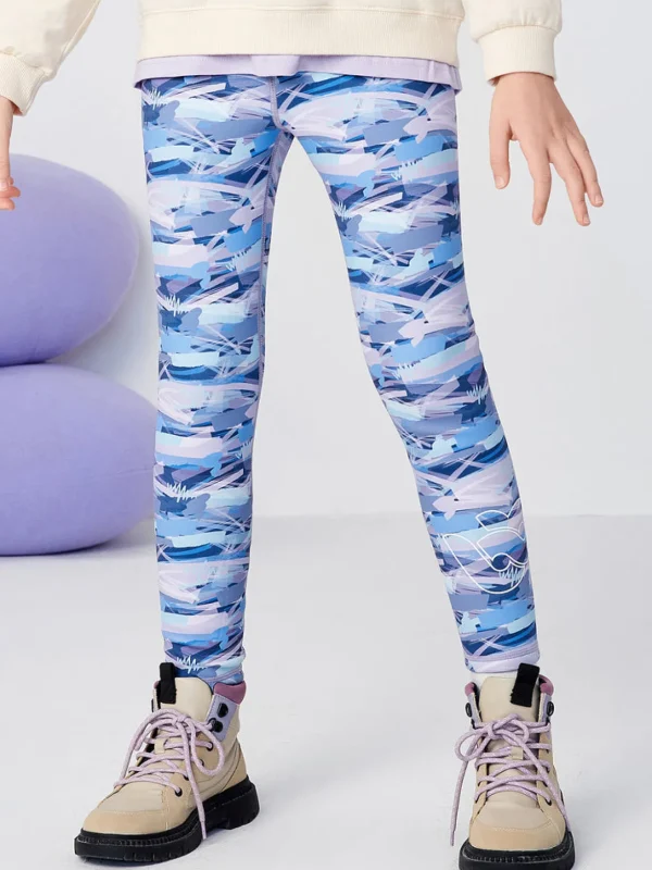 Balabala Kids Girl Abstract3D Printed Trousers Blue Purple Hue Best Sale