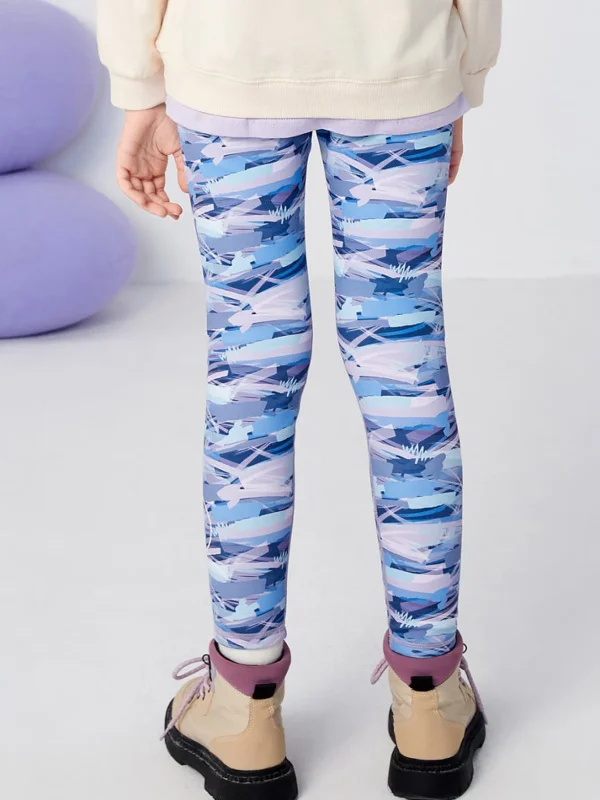 Balabala Kids Girl Abstract3D Printed Trousers Blue Purple Hue Best Sale