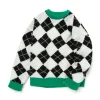 Balabala Kids Girl Diamond Pattern Fashion Sweater Green Hue Shop