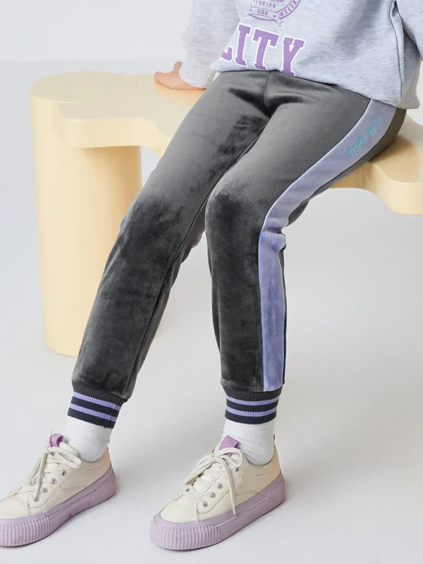 Balabala Kids Girl Slim-Fitting Sporty Trousers Gray Hue Cheap