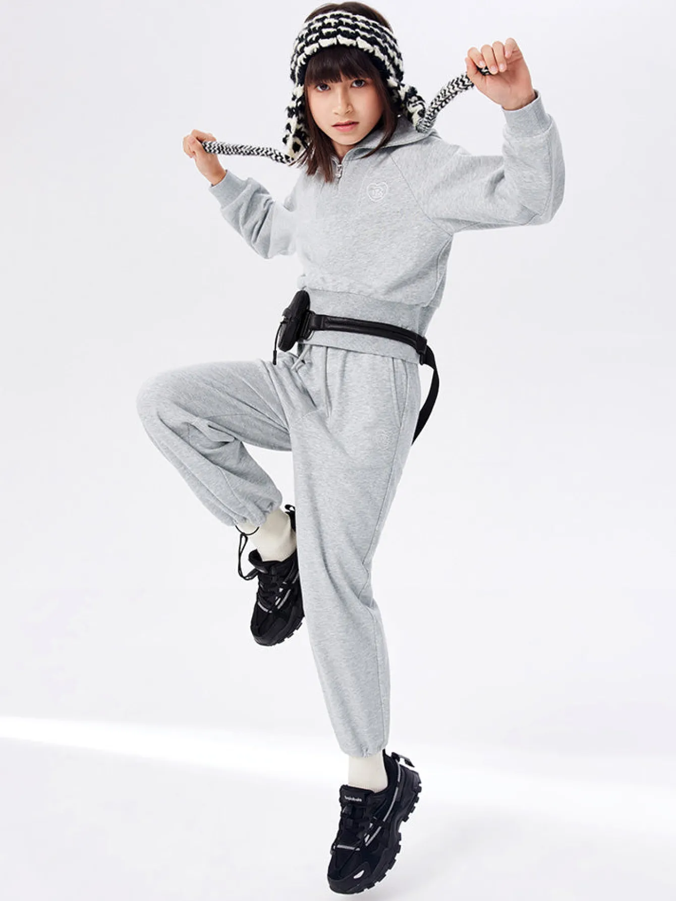 Balabala Kids Girl Solid Color Knitted Long Sleeve Set 7-14 Years Outlet