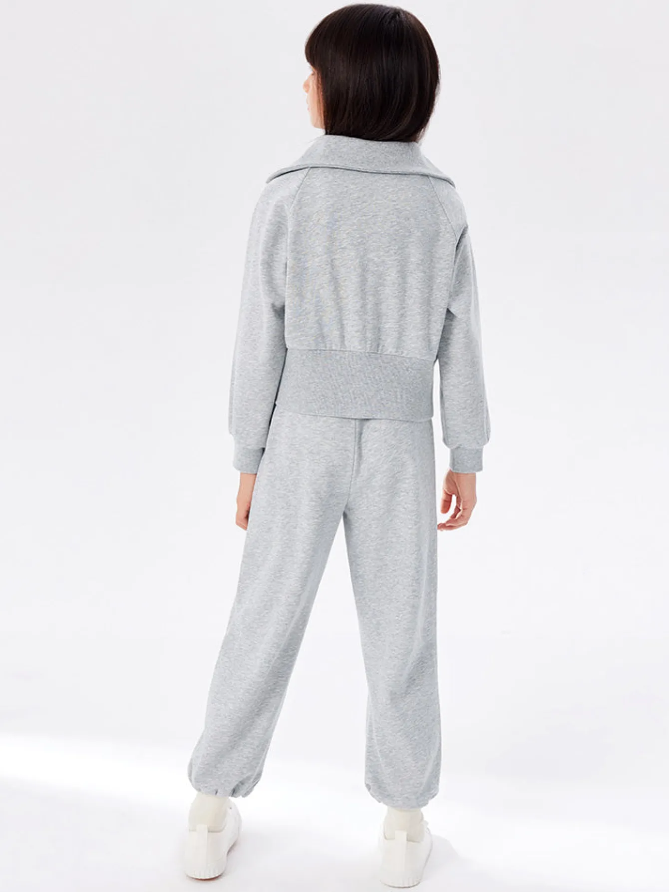 Balabala Kids Girl Solid Color Knitted Long Sleeve Set 7-14 Years Outlet