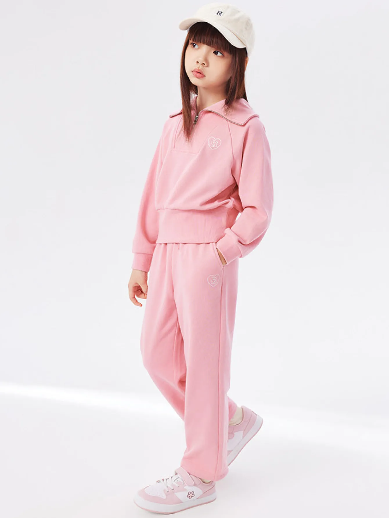 Balabala Kids Girl Solid Color Knitted Long Sleeve Set 7-14 Years Outlet