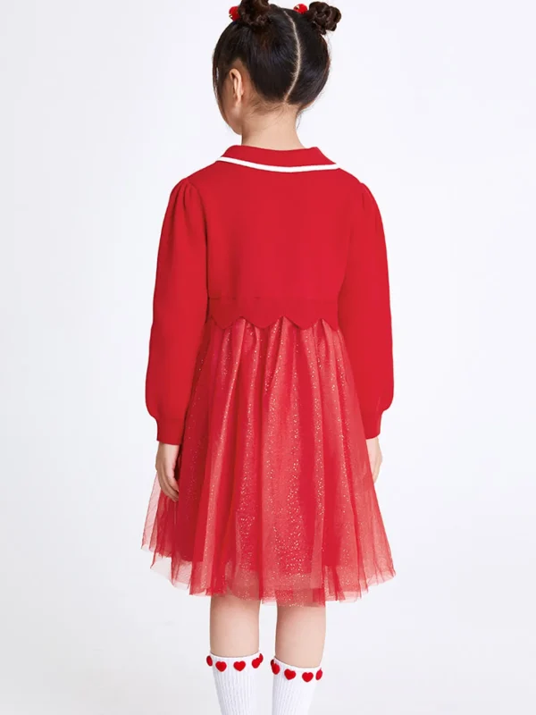 Balabala Kids Girl Woolen Dress 7-14 Years Chinese Red Online