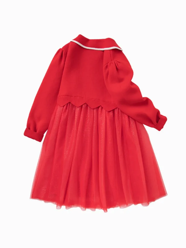 Balabala Kids Girl Woolen Dress 7-14 Years Chinese Red Online