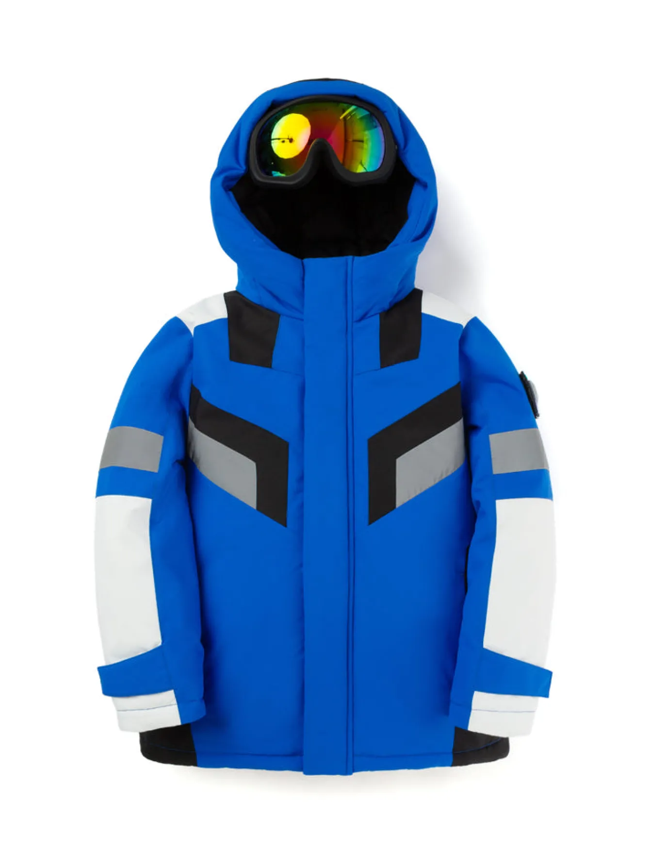 Balabala Kids Long Colorful Cold-Resistant Outdoor Down Jacket Blue Black Hue Outlet