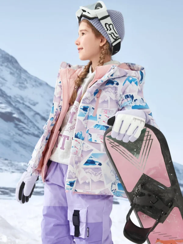 Balabala Kids Multicolor Multifunctional Down Jacket Purple Red Hue Best