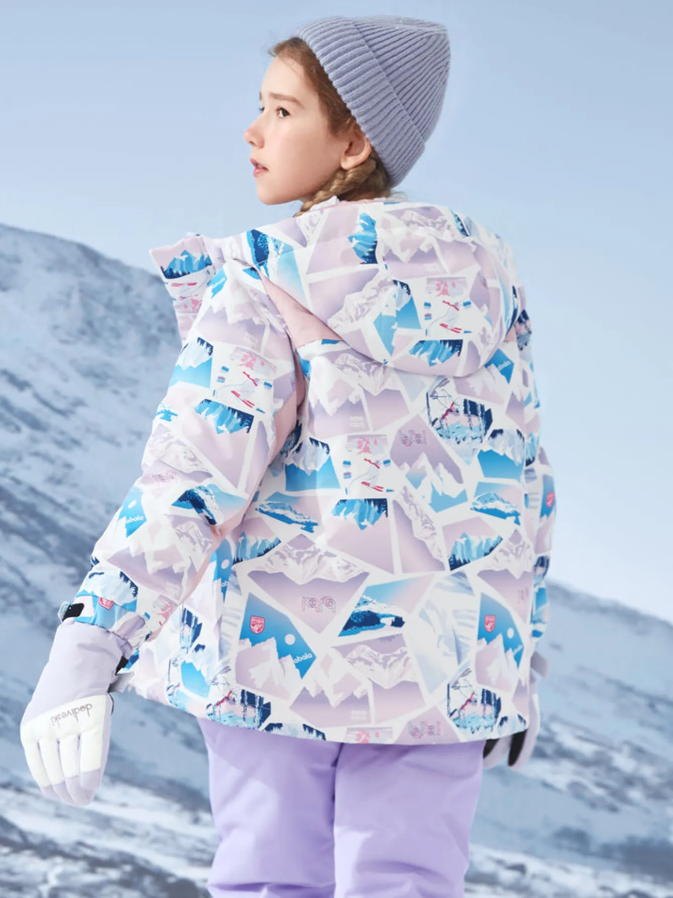 Balabala Kids Multicolor Multifunctional Down Jacket Purple Red Hue Best