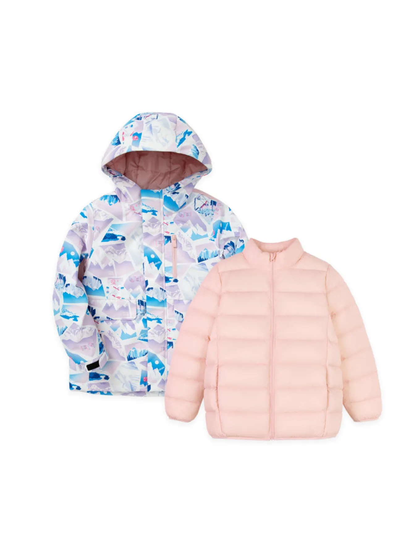 Balabala Kids Multicolor Multifunctional Down Jacket Purple Red Hue Best