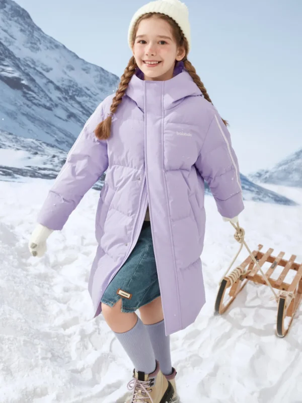 Balabala Kids Parent-Child Coloring Hooded Down Jacket Violet Sale