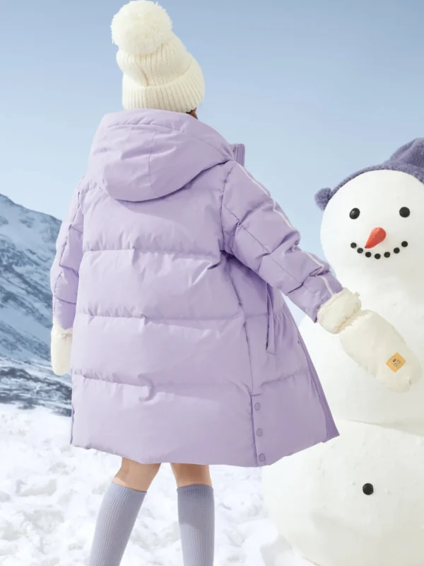 Balabala Kids Parent-Child Coloring Hooded Down Jacket Violet Sale