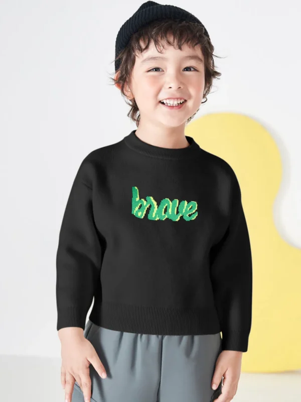 Balabala Kids Parent-Child Style Comfortable Sweater Black New