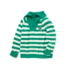 Balabala Kids Stripe Long Sleeves Sweater Green White Hue Best