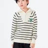 Balabala Kids Stripe Long Sleeves Sweater White Hue Hot