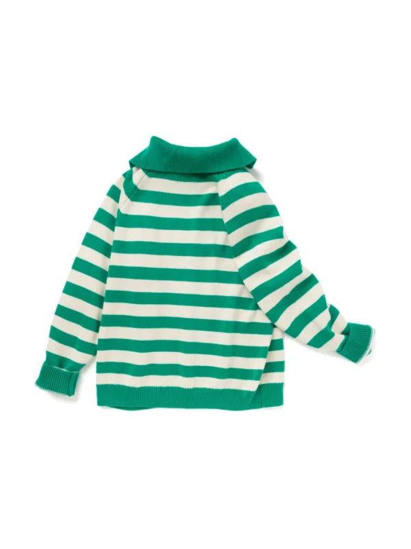 Balabala Kids Stripe Long Sleeves Sweater Green White Hue Best