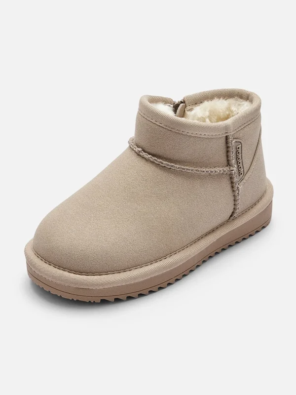 Balabala Kids Suede Winter Snow Boots, Classic Zip Up Warm Fur Mini Snow Boots for Toddler Boys Girls Best Sale