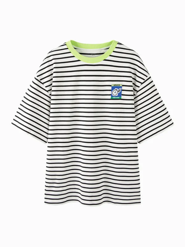 Balabala Kids Unisex 100% Cotton Dinasaur Rounded V-Neck Short Sleeve T-Shirt 7-14 Years Clearance