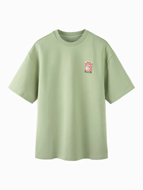 Balabala Kids Unisex 100% Cotton Dinasaur Rounded V-Neck Short Sleeve T-Shirt 7-14 Years Clearance