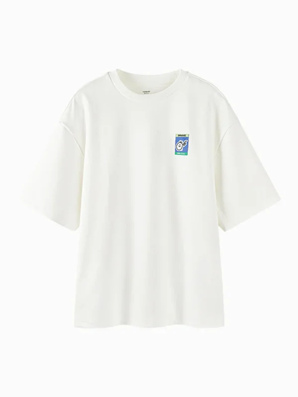 Balabala Kids Unisex 100% Cotton Dinasaur Rounded V-Neck Short Sleeve T-Shirt 7-14 Years Clearance