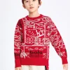 Balabala Kids Unisex 100% Cotton Propitious Graphic Crew Neck Jumper 7-14 Years Online