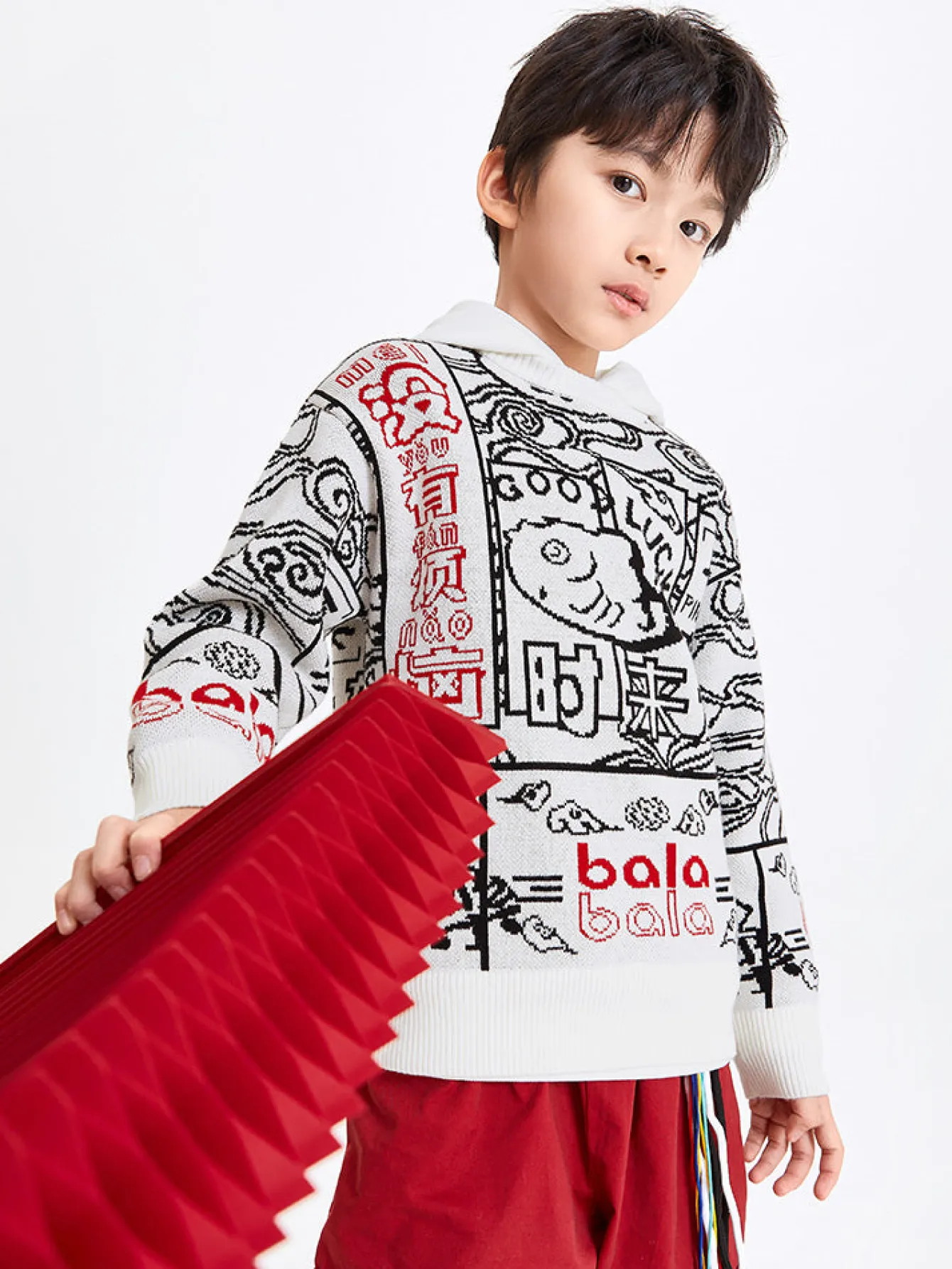 Balabala Kids Unisex 100% Cotton Propitious Graphic Crew Neck Jumper 7-14 Years Online